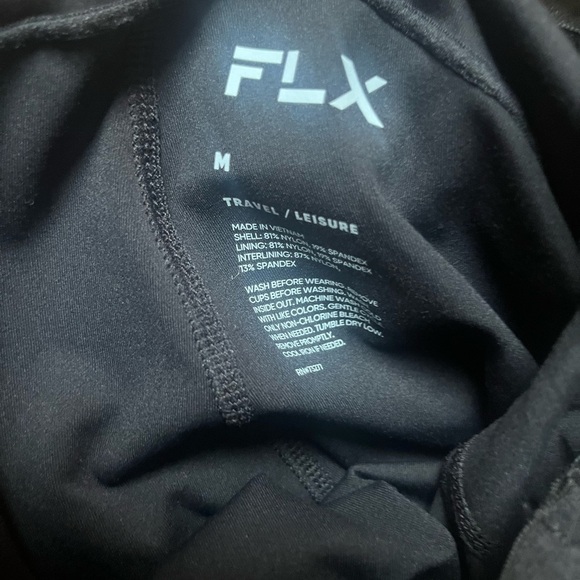 FLX short cross back padded short bodysuit black medium athleisure romper - Picture 7 of 7